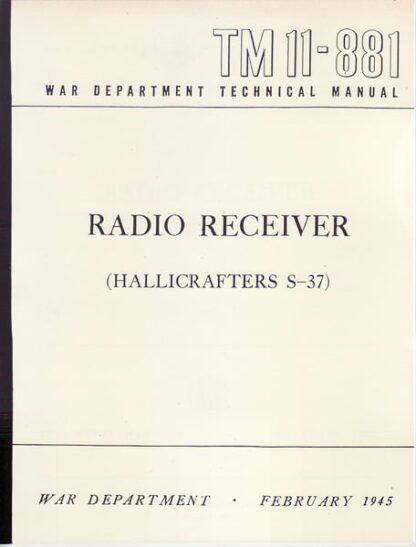 Radio receiver Hallicrafters S-37 (56 p.)