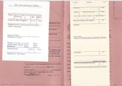 Field medical card & transportation memoranda