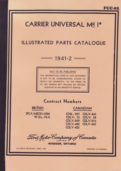 Carrier Illustrated parts catalogue (Ford) 1941-42?