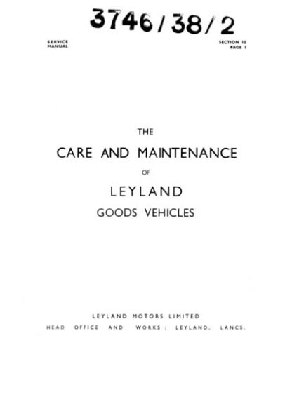 Leyland Retriever service manual (app. 125 p.)