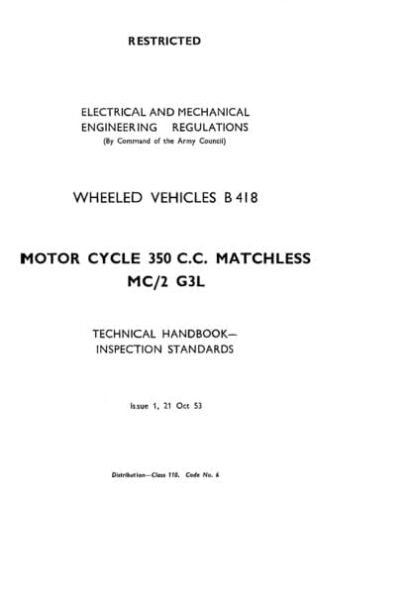 Matchless Technical Handbook Inspection Standards (53 p.)