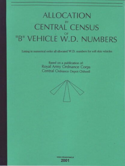 "B" vehicles WD numbers, central census, Chilwell 1944, numerical