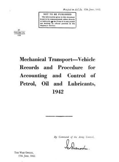 Mechanical Transport - Vehicle records and procedure (20 p.)