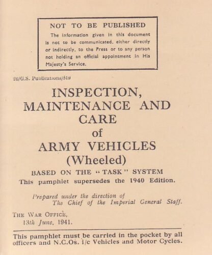 Inspection, maintenance vehicles; wheeled (43 p.)