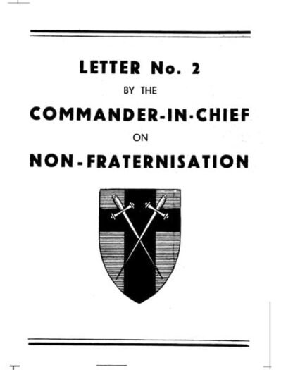 Letter No. 2 by the Commander-in-Chief on Fraternisation (4 p.)