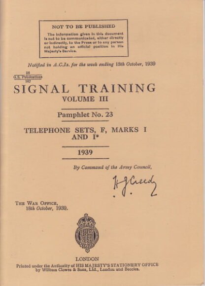 Signal Training Vol III no 26: Switchboards UC, 10- & 6-line (80 p.)