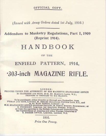 Handbook of Enfield pattern 1914 (30 p.)