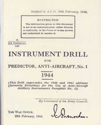 Instrument drill Predictor AA No. 1 (95 p.)