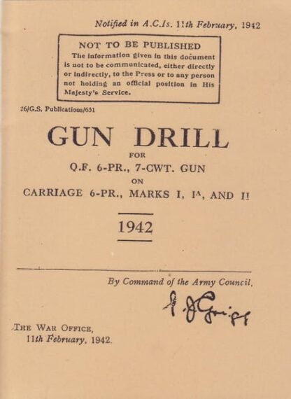 Ordnance QF 6-pr gun drill + amendments 1 & 2 (82 p.)