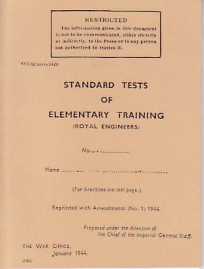 Royal Engineers Standard tests of elementary training