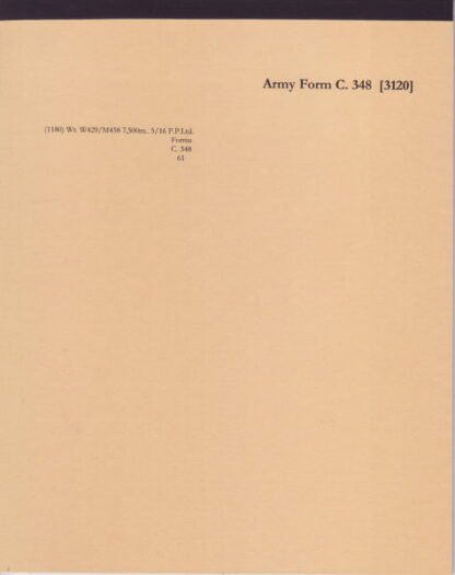 Army Form C 348: Memorandum 5/16 (pad of 25)