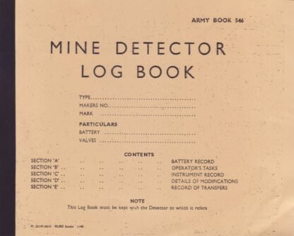 Mine Detector log book (15 p.)