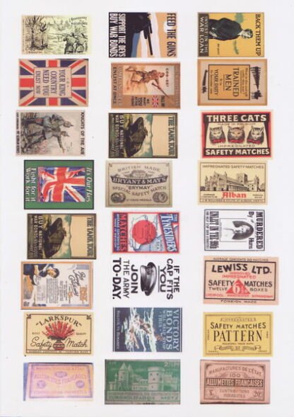 Matchbox labels, assortement of app. 20