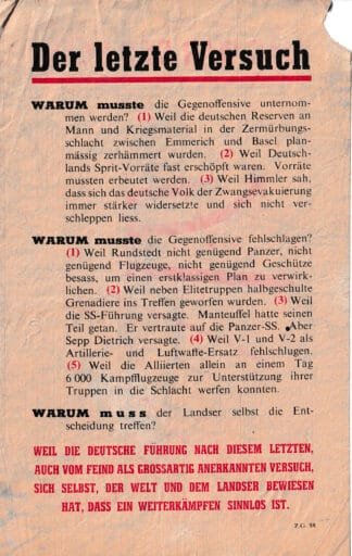 Propaganda: January 1945 Das letzte Versuch (set of 5)