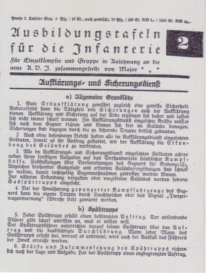 Voggenreiter Ausbildungstafeln für die Infanterie no. 2: Aufklarungs- und Sicherungsdienst  6( p.)