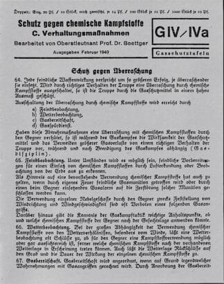Voggenreiter: Gasschutztafeln: Schutz gegen chemische Kampfstoffe C.: Verhaltungsmassnahmen (8 p.)