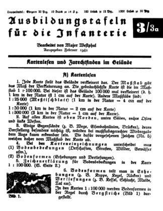 Voggenreiter Ausbildungstafeln für die Infanterie no, 3/3a: Kartenlesen und Zurechtfinden im Gelände (8 p,)
