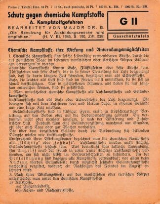 Voggenreiter: Gasschutztafeln: Schutz gegen chemische Kampfstoffe A.: Kampfstoffgefahren (6 p.)