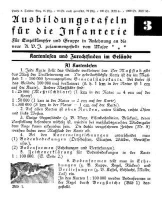 Voggenreiter Ausbildungstafeln für die Infanterie no. 3: Kartenlesen u. Zurechtfinden im Gelände (6 p.)