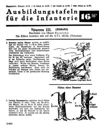Voggenreiter Ausbildungstafeln für die Infanterie no. 16/16a: Sperren (Bildtafel) (8 p.)