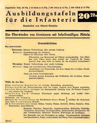 Voggenreiter Ausbildungstafeln für die Infanterie no. 20/20a: Uberwinden von Gewassern (8 p.)