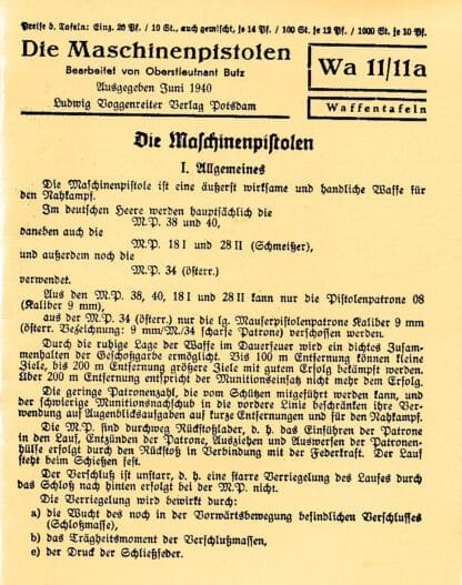 Voggenreiter Die Maschinenpistolen (10 p.)