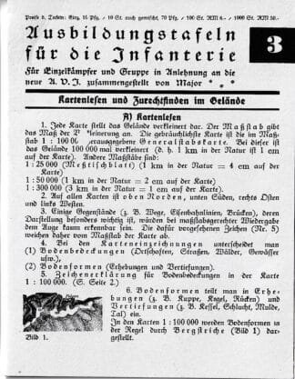Voggenreiter Ausbildungstafeln für die Infanterie no. 3: Kartenlesen u. Zurechtfinden im Gelände (6 p.)