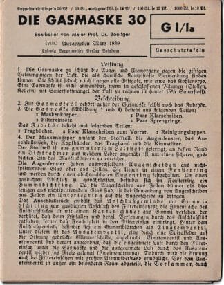 Voggenreiter: Gasschutztafeln: die Gasmaske 30 (10 p.)