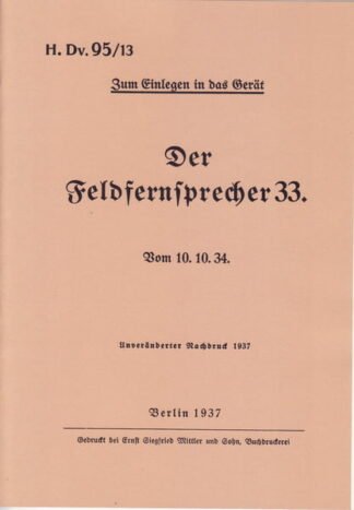 Der Feldfernsprecher 33 (40 p.)