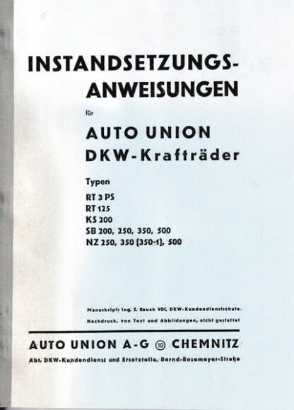 DKW Instandsetzung alle Modellen (160p.) poor quality