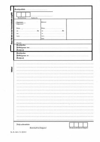 German form: Fernschreiben, Ferntelegramm u. Fernspruch Formular fur Fernschreibstelle (set of 10)