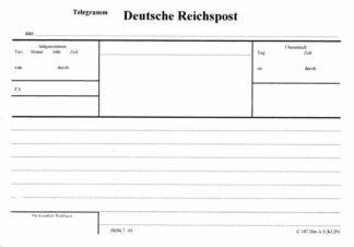 German form: Deutsche Reichspost Telegramm, set of 4