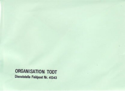 German form: enveloppe Organisation Todt
