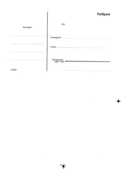 German form: Feldpost letter sheet (A5) (set of 10)
