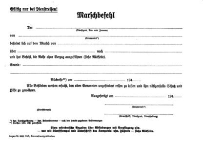 German form: Marschbefehl (set of 10)