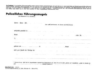 German form: Polizeiliches Führungszeugnis