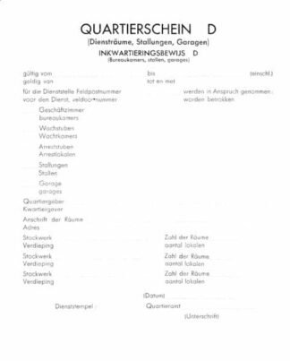 German form: Quartierschein D (Belgien)