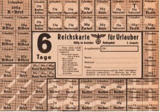 German form: Reichskarte für Urlauber (set of 4)