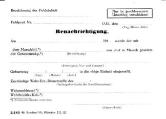 German form: Benachrichtigung (set of 10)
