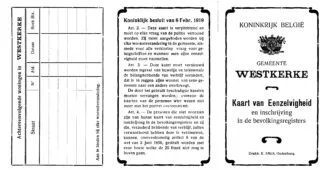 Kaart van Eenzelvigheid, gemeente Westkerke Belgie (6 p)