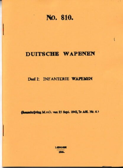 Duitsche Wapenen: Deel I: Infanterie Wapenen (40 p.)