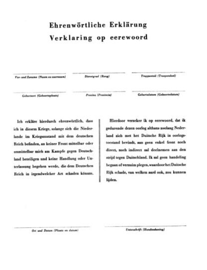 Ehrenwortliche Erklarung (set of 5)